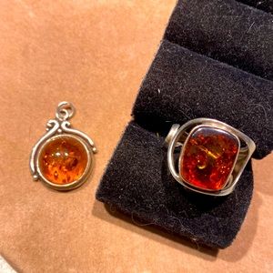 Two fantastic sterling Amber pieces.